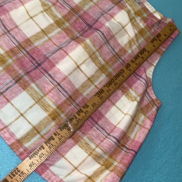 LOFT BEACH tulip style back button snap closure tank plaid soft NEW size S - Picture 11 of 11